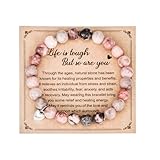 Kivosliviz Healing Bracelet for Women Health Anxiety Get Well Soon Gifts Breast Cancer Support Bracelets