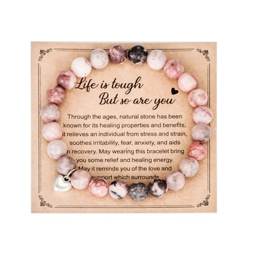 Kivosliviz Healing Bracelet for Women Health Anxiety Get Well Soon Gifts Breast Cancer Support Bracelets