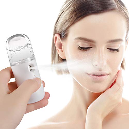 Portable Mini Cool Mist Facial Sprayer- Handy Nano Face Steamer Moisturizing Hydrating Face Mister Atomization Dry Skin Face Moisturizer Daily Skin Care Tool for Skin Care Makeup Eyelash Extensions