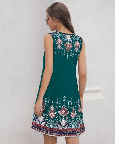 Image of Summer Dresses for Women 2026 Casual Sleeveless Sundress Floral Loose Fit Beach Cover Up with Pocket