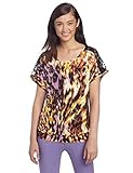 Wrangler Juniors Rock 47 Knit All Over Print Top, Gold/Purple, X-Large