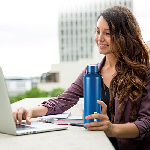 Image of Milton Aura 750 Thermosteel Water Bottle 725 ml, 24 Hr Hot and Cold I Leak Proof Lid, ISI Certified I Vacuum Insulated I for Office, Gym, School I Dark Blue