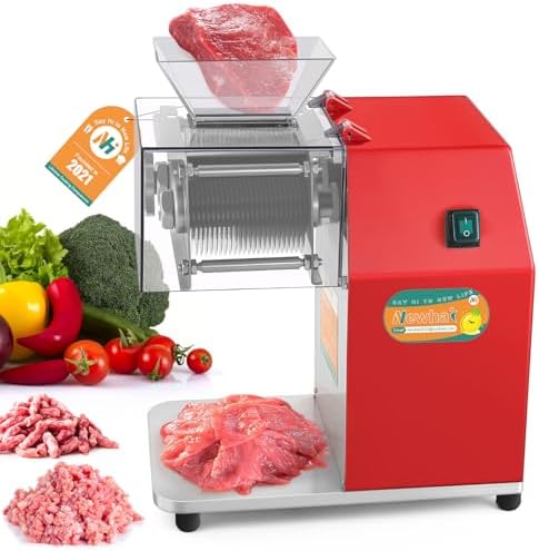 Newhai 850W Meat Cutter Machine, Commercial Meat Cutting Machine 3.5mm Heavy Duty, Stainless Steel Meat Slicer Shredder Restaurant, for Boneless Meat Soft Vegetables