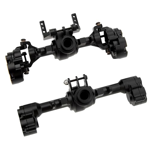 MEUS RACING Ascent 18 Axle Housing with Diff Covers and Steering Knuckles for for Redcat Ascent-18 Apex Upgrades 1/18 RC Crawler (Black)