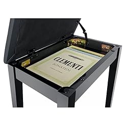 Classic Cantabile Banc de piano avec Compartiment de rangement modèle S noir brillant – Image 5