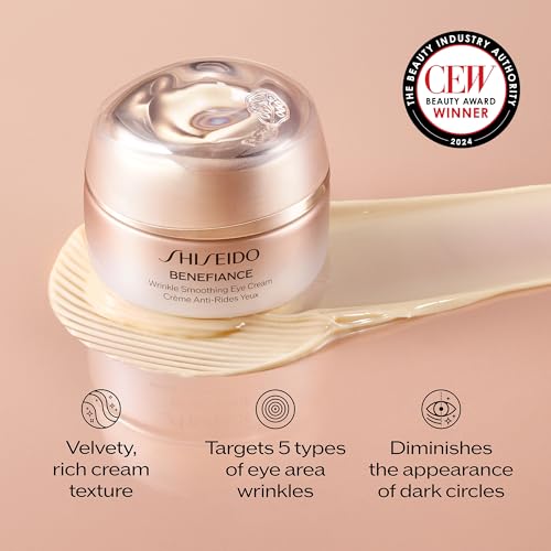 Image of Shiseido Benefiance Wrinkle Smoothing Eye Cream - 15 mL - Visibly Improves Five Types of Eye Wrinkles, Dark Circles & Puffiness - 48-HR Hydration - All Skin Types - Non-Comedogenic