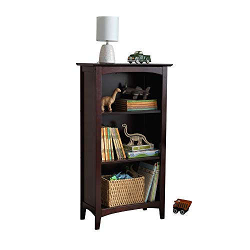 KidKraft Avalon Wooden Three-Shelf Kid's Bookcase with Curved Arch Design - Espresso, Gift for Ages 3+