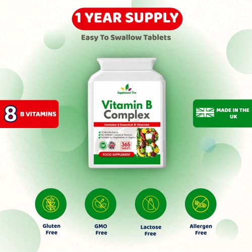 Vitamin B Complex 365 Tablets - with B1, B2, B3, B5, B6, B12, Biotin, Folic Acid - UK Manufactured - Image 4