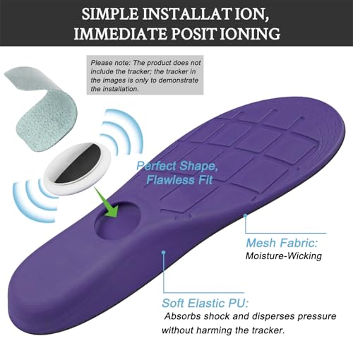Image of Endoto Insoles for Airtag Tracking Devise Hidden Holder for Kids Child and Adults, Comfortable Securely Mounted Shoe Inserts for Footwear (US Patent: USD1082268) (270mm)
