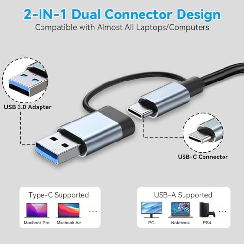 Image of Tobo USB C Hub 7 in 1 Multiport USB Adapter with 1x USB 3.0, 4X USB 2.0 Ports, 1x USB C and 1x 60W PD Charging Port for MacBook Pro /Air, iMac, Surface Pro, More