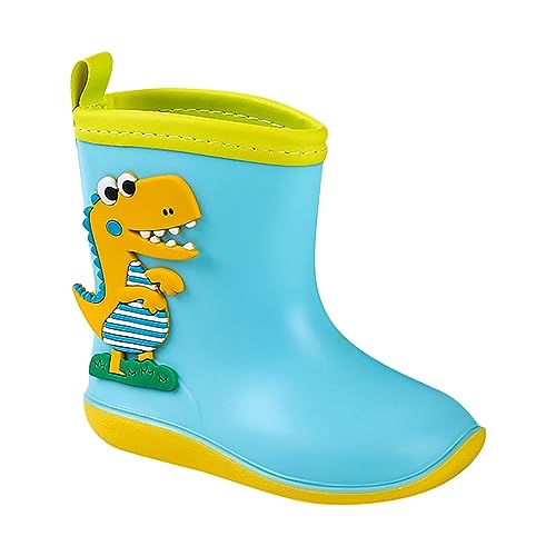 Little Child Toddler Boys Girls Multicolor Rain Boots Dinosaur Print Non Slip Flat Rain Shoes Leather Boots Size 13