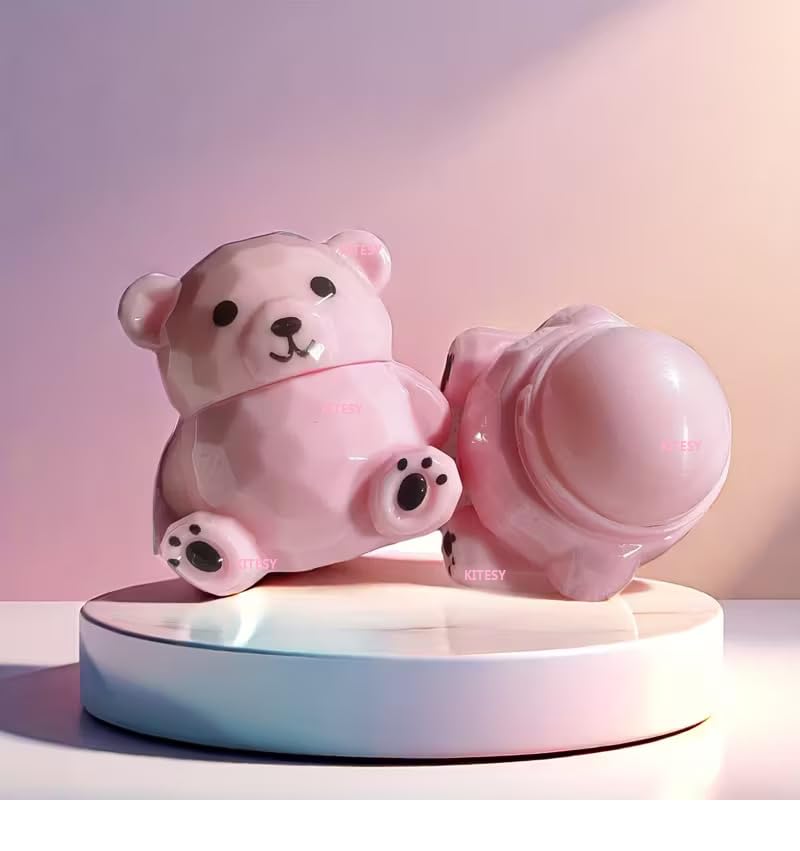 Cute Teddy Bear Lip Balm Fruity Flavor | Ultra Moisturizing Formula for Soft, Smooth Lips | Fun Lip Care for Girls & Kids | Bear Lip Balm (Pack of 1) (Peach)-image-25