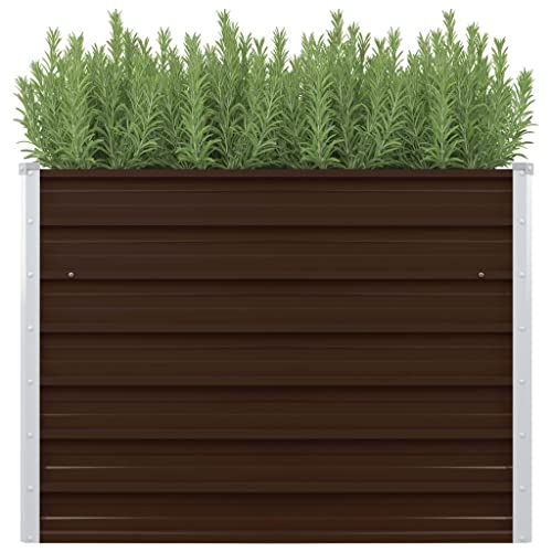 vidaXL Hochbeet Gartenbeet Frühbeet Pflanzbeet Kräuterbeet Gemüsebeet Blumenkasten Garten Pflanzkasten Pflanzenkübel Braun 100x100x77cm Verzinkter Stahl vidaXL Hochbeet Gartenbeet Frühbeet Pflanzbeet Kräuterbeet Gemüsebeet Blumenkasten Garten Pflanzkasten Pflanzenkübel Braun 100x100x77cm Verzinkter Stahl