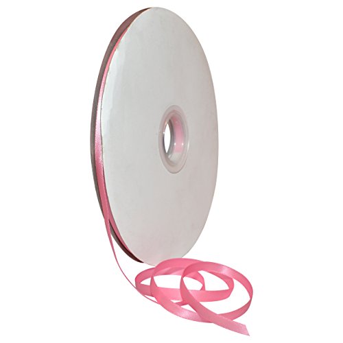 Image of Morex Ribbon 08806 /00-155 Polyester Double Face Satin, 1 /4 inch x 100 yd, Geranium Pink