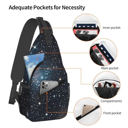 Mochila tipo bandolera con estampado galaxias miniatura 4