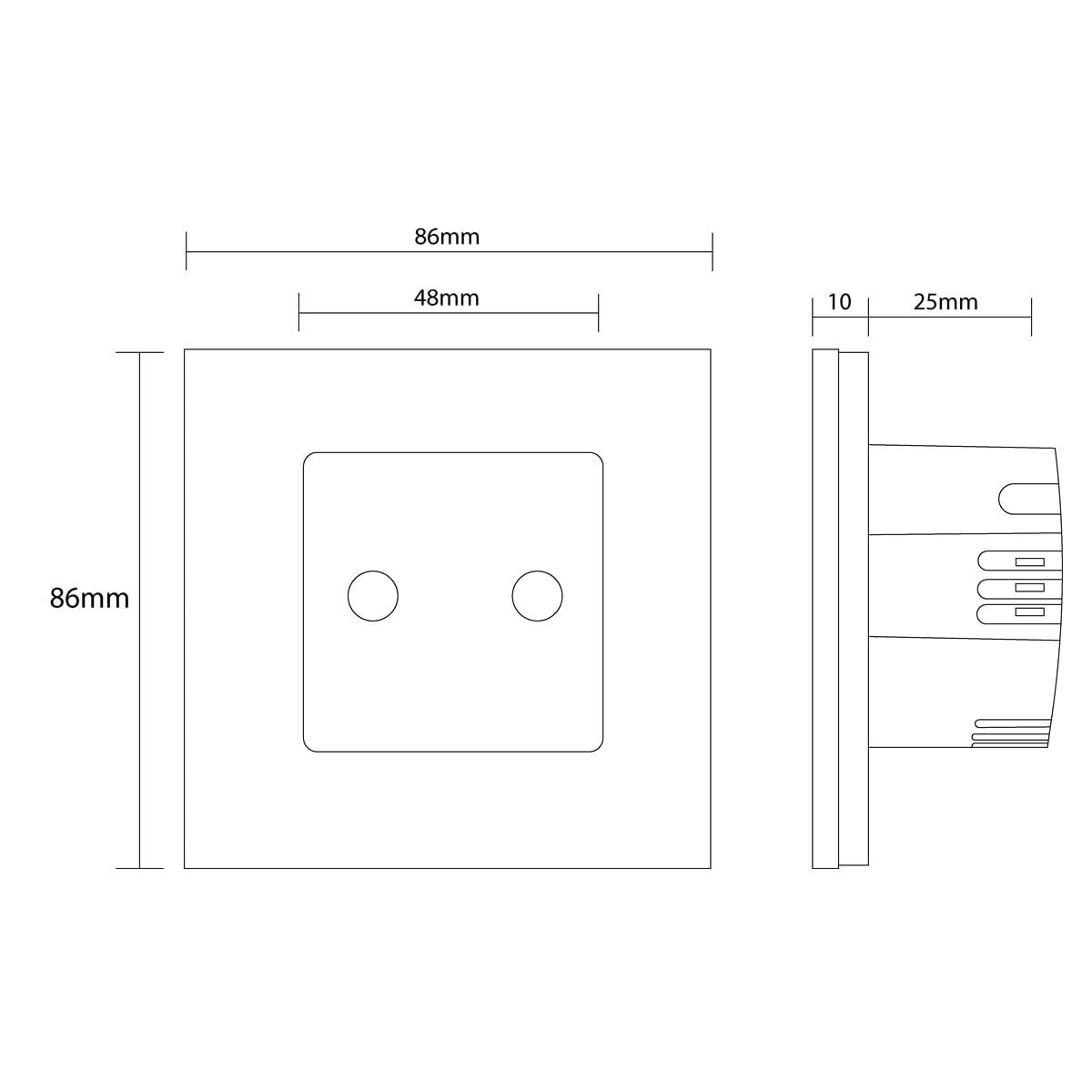 Smart - Interruptor de luz táctil con WiFi, 1 posición, marco de aluminio, color blanco, 1 vía, interruptor de pared para Alexa Google Home IFTT Tuya App Luxus-Time