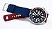 BARTON WATCH BANDS Elite Silicone Watch Bands - Quick Release, Navy Blue Top/Crimson Red Bottom, 22mm