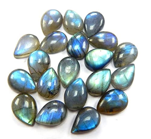 Labradorite cabochon poire lot de 20 pierres fines en vrac pour pendentif et bague