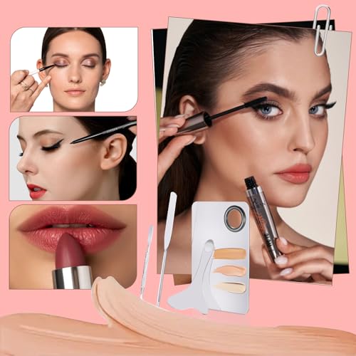 4 Pcs Makeup Spatula Set, Stainless Steel Cosmetic Makeup Palette, Korean Mixing Palette Foundation Cosmetic Skin Care Tool - Image 7