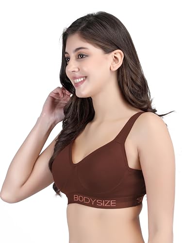 Image of BODYSIZE Women's Everyday Wear Wire Free Padded Sports Bra SF-28 (Heavily Padded, Gym, Yoga Bra) | Everyday Wear, Sweat Absorbent, Soft Cotton Fabric for Ultimate Comfort (B Cup)