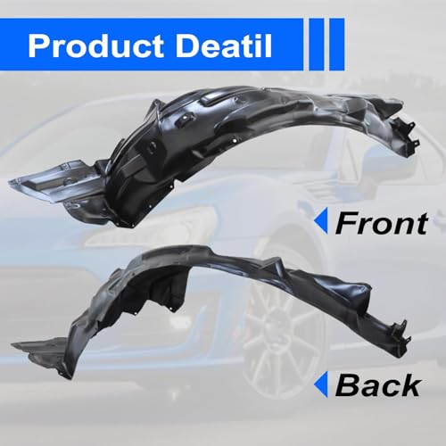 Image of NLQR Black Driver Front Fender Liner Splash Shield Guard, Fit for Subaru BRZ 2013-2020, Replace 59110CA011, 59110CA001 Front Left Fender Liner Splash Shield Guard