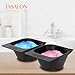 TASALON 2 Piece Magnetic Plastic Hair Dye Mixing Bowls Set, Beauty Salon and Barber Styling Bowls for Hairstylists, Black