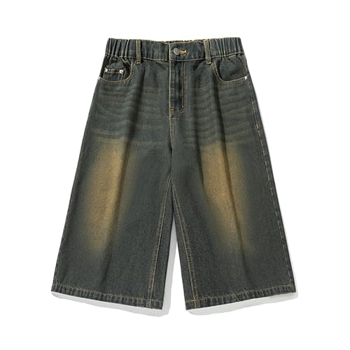 Men's Casual Denim Jeans Retro Washed Length Comfortable Everyday Wear Classic Fit3