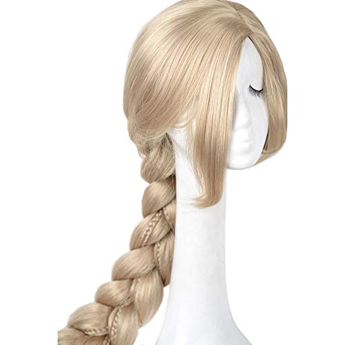 yuehong 47 inch Long Blonde Braided Wig Anime Weaving Wigs Heat Resistant Synthetic Fibers Costume Hair - Thumbnail 2