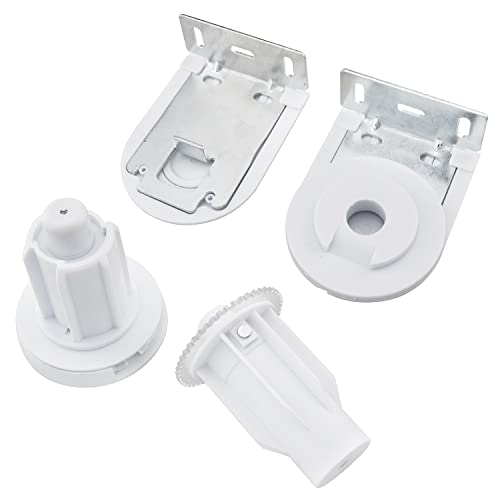 ZZLZX Embrague de persiana enrollable blanco con soporte de metal y cadena de cuentas para tubos de 1 1/2 pulgadas (38 mm), piezas de repuesto de repuesto, núcleo de metal, cadena de cuentas