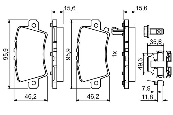 Garnitures de frein Bosch performance de freinage optimale pour Civic 8 - 7