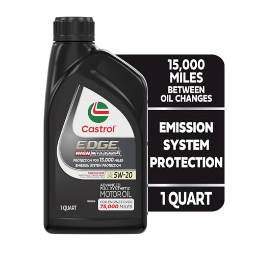 Image of Castrol EDGE High Mileage 5W-20 Advanced Full Synthetic Motor Oil, 1 Quart, Pack of 6