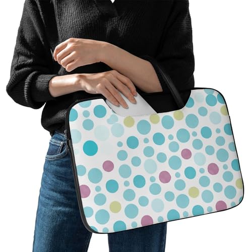 Maletín para portátil de 17 pulgadas impermeable azul con lunares miniatura 2