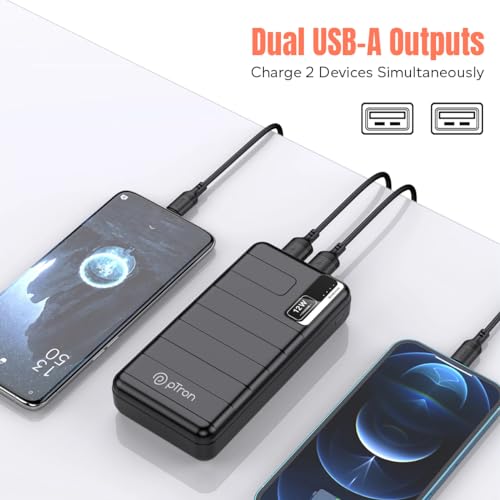 pTron Newly Launched Dynamo Nitro 10000mAh 12W Power Bank, Dual USB Charging Ports, 2 Input Ports Type-C & Micro USB, Made in India, Multiple Layers of Protection & BIS Certified (Black) 3 41 lAo501tL