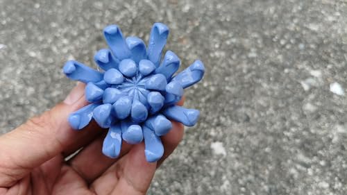 Image of Ceramic Flower Wall Art Decor, Artificial Flower Wall Sculpture,Handmade Ceramic Flowers for Home,Hallway,Living Room, Kitchen,Bathroom (Royal Blue,Chrysanthemum, 2.76 inch)