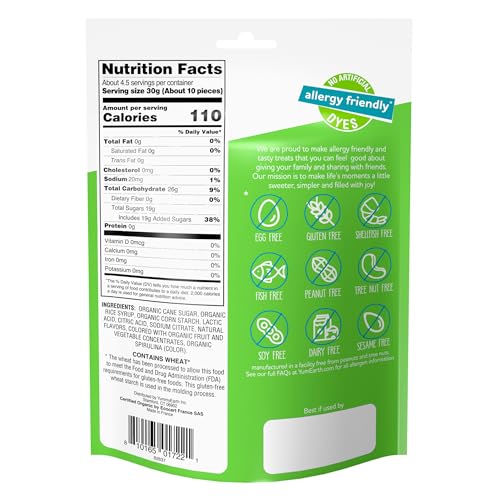 YumEarth Organic Sour Littles Chewy Candy - Allergy Friendly (Top 9 Free), No Artificial Dyes or Flavors, Non GMO, Gluten Free, Vegan Candy Snacks - 5 Ounce Bag