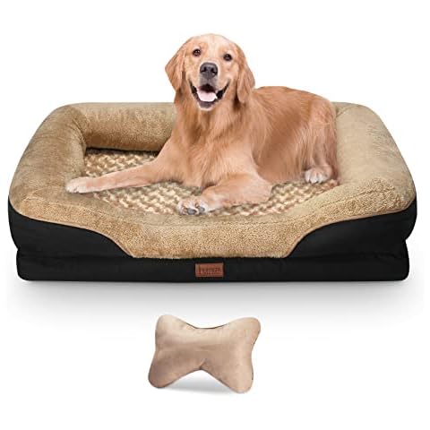 BYRAVE Hundebett Haustierbett Hund Memory Foam orthopädisches Hunde-Bett Hundekörbchen Hundekissen Sofa Cover