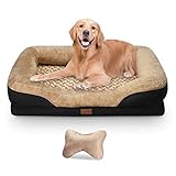 BYRAVE Hundebett Haustierbett Hund Memory Foam orthopädisches Hunde-Bett Hundekörbchen Hundekissen Sofa mit Bezug abnehmbar & waschbar inkl. Spielzeug für Hunde - 3 Größen S, M, L