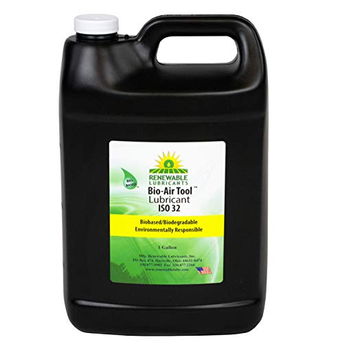 Renewable Lubricants Bio-Air Tool ISO 32 Lubricant Oil, 1 Gallon Jug, Yellow (83113)