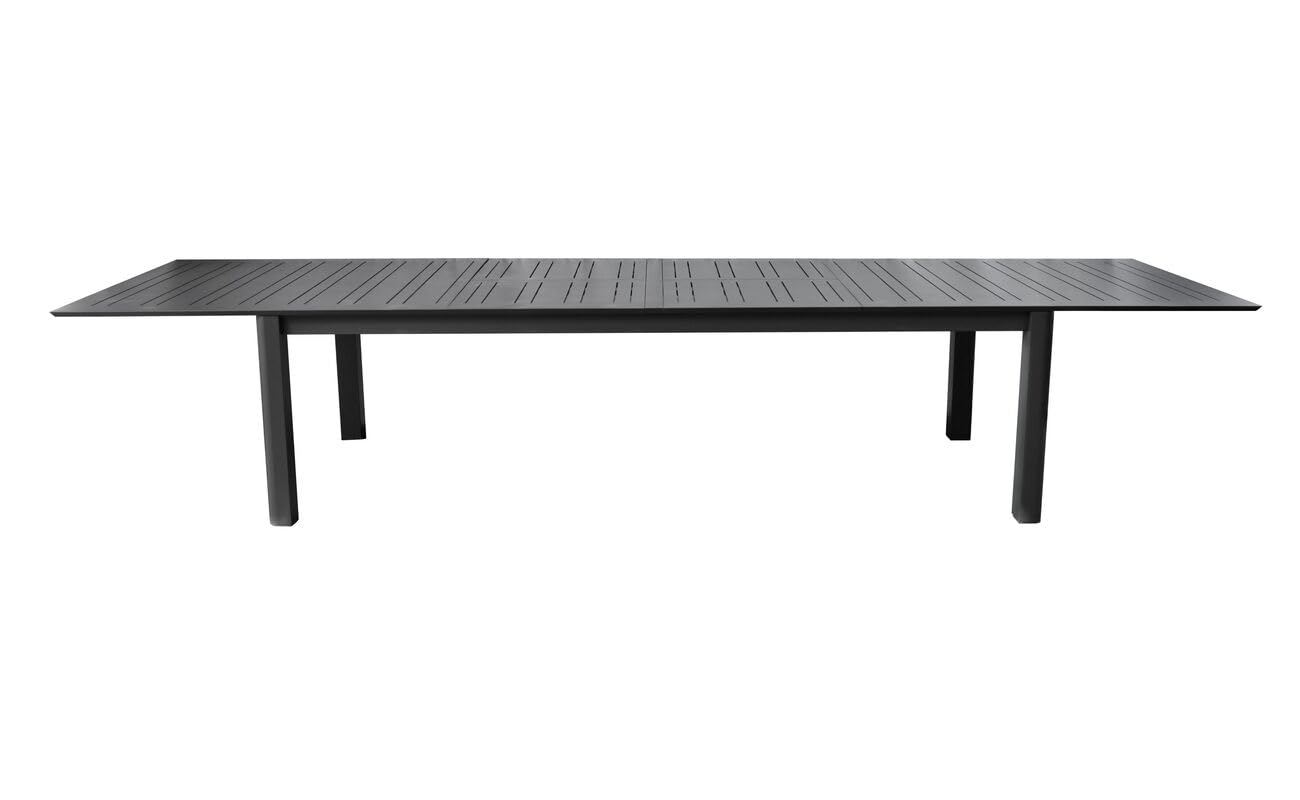 Gruppo Maruccia - Tavolo XXL in Alluminio Allungabile - 3 Lunghezze da 2,65 a 3,95 Metri - Tavolo Grande per Casa, Giardino (Antracite)