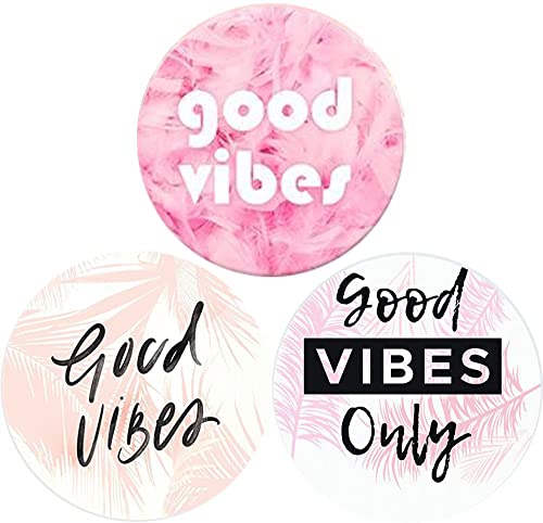 Haredam Lot de 3 Support Téléphone Universels pour Smartphone et Tablette - Good Vibes, Pink Cover