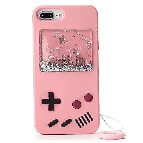Awin Quicksand Game Case for iPhone 7Plus/8Plus,Awin 3D Cute Kids Girls Boys Women Game Bling Glitter Soft Silicone Case for iPhone 7Plus/iPhone 8Plus/iPhone 6Plus/6s Plus 5.5inch (Game 2 Pink)