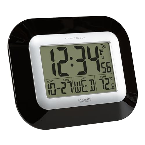 La Crosse Technology Atomic Wall/Table Clock, 7.2-inch H x 8.95-inch W x 1.2-inch D (WT-8005U-B) - Image 4