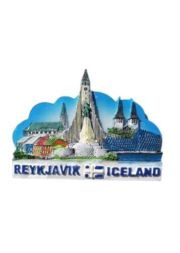 Imán decorativo Reykjavik Islandia 7.2x5.2 cm