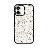 CASETiFY Impact Case for iPhone 16 [Slim / 8.2 ft. 4X Military Grade Drop Protection/Wireless Charging Compatible] - Wildflower Friday - Clear Black