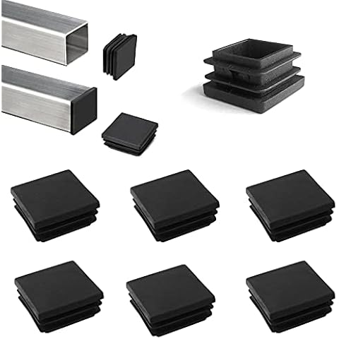 YouU 80 x 80mm Square Tubing Black Plastic Plug End Cap Fence Post Pipe Cover Tube Chair Glide Insert Finishing Plug Heavy Duty Post End Cap 6 pcs Cover