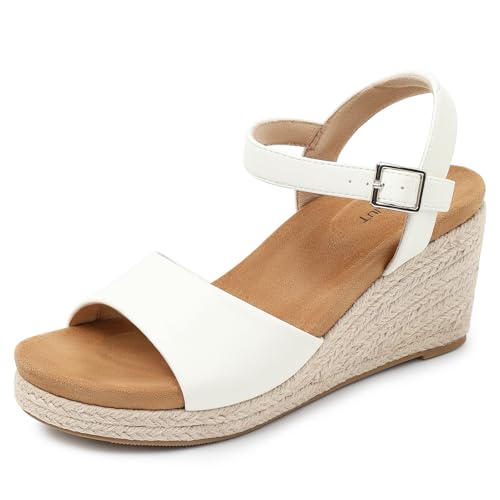 Image of Comfortable Women's Platform Espadrille Sandals Dressy Wedge Shoes Summer