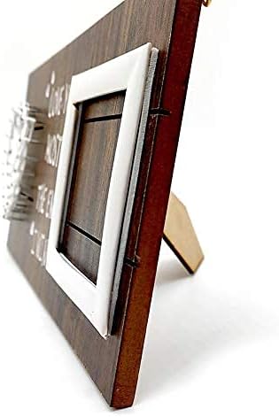 Vah Wood Table/Wall Hanging Photo Frame with Handmade Heart String Art for Home Décor (Brown)