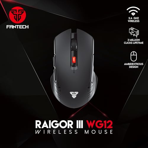 FANTECH Wireless Mouse 2.4G Rechargeable Mouse, Ergonomic Computer Mouse for PC, Beginner Gamer and Windows Computer Office - Thumbnail 2