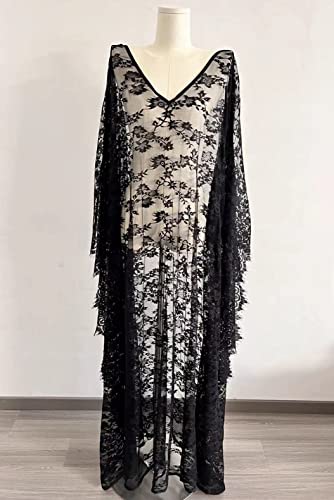 Swimsuit Cover Up Women plus size sheer see through sexy lace Kimono3