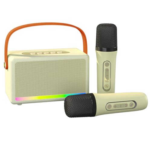 YGBWAOV Máquina de Karaoke para Niños Adultos Mini Altavoz Karaoke Bluetooth Portátil con Micrófono Inalámbrico Luz LED para Banquetes,A